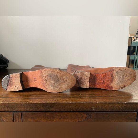 J. Crew, 6, women’s cognac leather knee high lace up flat riding boot - Picture 4 of 8